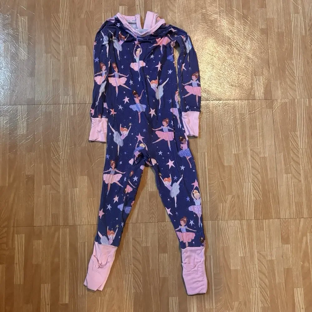 Little Sleepies Ballet Dancers Stars Bamboo Zippy Pajamas 18-24 Months Pink Blue